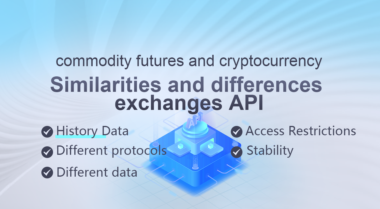 Similarities and differences between commodity futures and cryptocurrency exchanges API